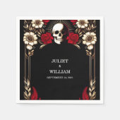 Ruby Thick Claret White Heart Red Black Wedding Serviette (Vorderseite)