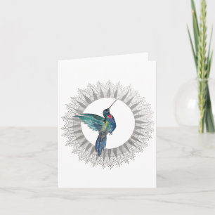Ruby Throat Hummingbird Faltkarte Karte