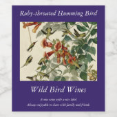 Ruby-throated Humming Bird, Audubon Birds America Weinetikett (Einzelnes Label)