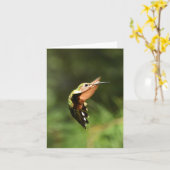 Ruby-throated Hummingbird #5 - Blank Note Card Karte (Gelbe Blume)