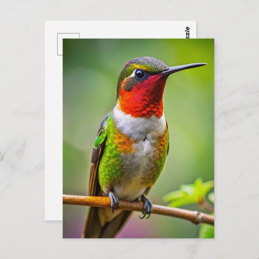 Ruby-throated Hummingbird an der Erholung Postkarte (Vorne/Hinten)
