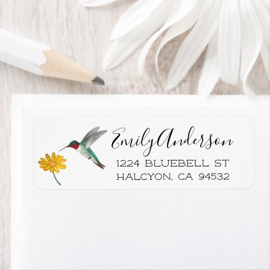 Ruby-throated Hummingbird and Blume Label (Insitu)