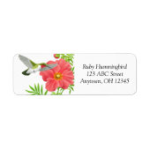 Ruby Throated Hummingbird auf dem Label Geum Blume (Vorne)