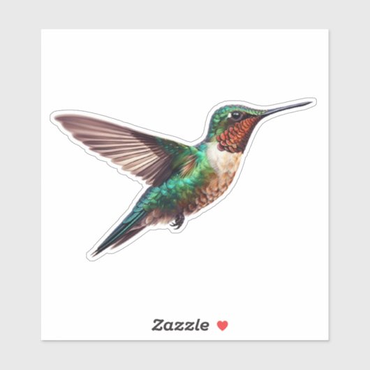Ruby Throated Hummingbird Aufkleber (Blatt)