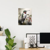 Ruby Throated Hummingbird Bird Art Print Poster (Heimbüro)