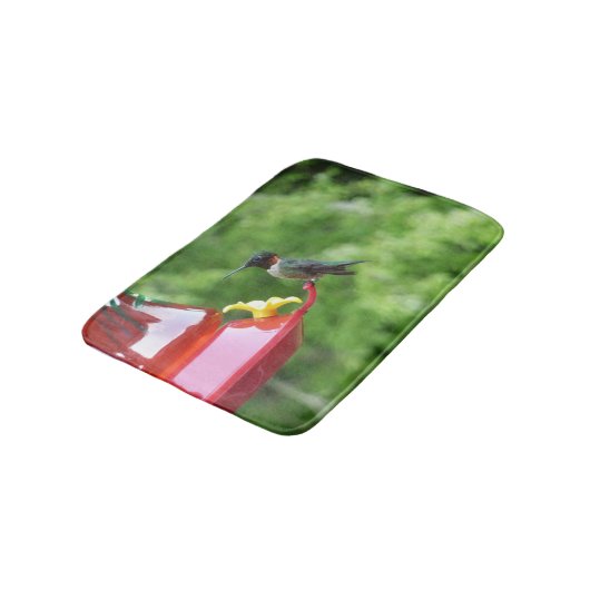 Ruby-Throated Hummingbird Bird Fotografy Badematte (Schrägansicht)