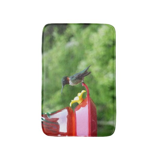 Ruby-Throated Hummingbird Bird Fotografy Badematte (Vorderseite Vertikal)