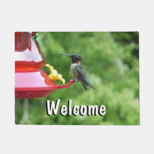 Ruby-Throated Hummingbird Bird Fotografy Fußmatte