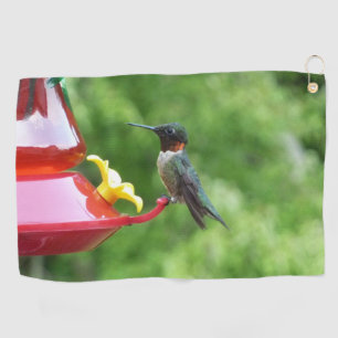 Ruby-Throated Hummingbird Bird Fotografy Golfhandtuch