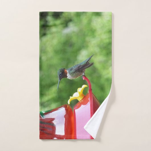 Ruby-Throated Hummingbird Bird Fotografy Handtuch (Handtuch)