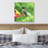 Ruby-Throated Hummingbird Bird Fotografy Leinwanddruck (Insitu (Schlafzimmer))