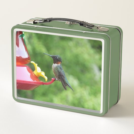 Ruby-Throated Hummingbird Bird Fotografy Metall Brotdose (Rückseite)