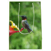 Ruby-Throated Hummingbird Bird Fotografy Mittlere Geschenktüte (Rückseite)