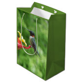 Ruby-Throated Hummingbird Bird Fotografy Mittlere Geschenktüte (Rückseite Schrägansicht)