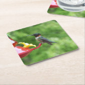 Ruby-Throated Hummingbird Bird Fotografy Rechteckiger Pappuntersetzer (angewinkelt)