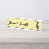 Ruby-Throated Hummingbird Bird Fotografy Schreibtischnamensplakette (Vorderseite )