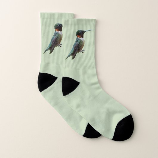 Ruby-Throated Hummingbird Bird Fotografy Socken (Paar)