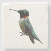 Ruby-Throated Hummingbird Bird Fotografy Steinuntersetzer (Vorderseite)