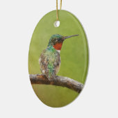 Ruby Throated Hummingbird Bird Painting Year Keramik Ornament (Links)