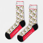 Ruby Throated Hummingbird Bird Socks Socken (Linkes Detail)