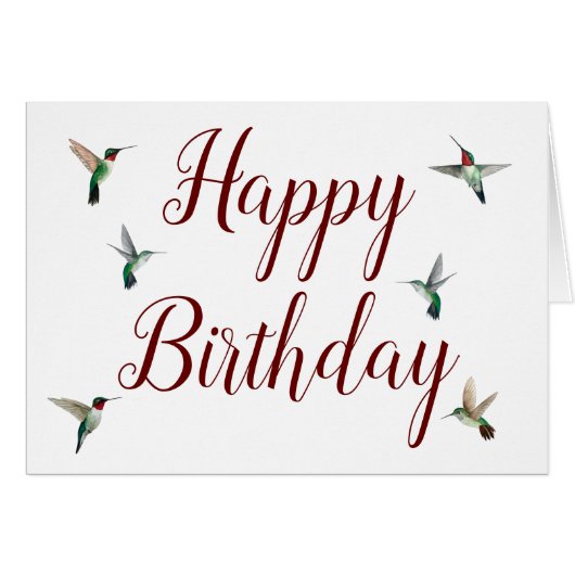 Ruby-throated Hummingbird Birthday Card (Vorderseite (Horizontal))