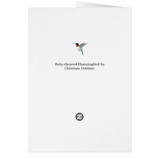 Ruby-throated Hummingbird Birthday Card (Hinten)