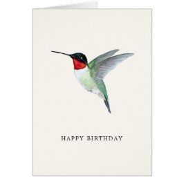 Ruby-throated Hummingbird Birthday Card