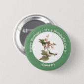 Ruby-throated Hummingbird, Birthday oder sonstiges Button (Vorne & Hinten)