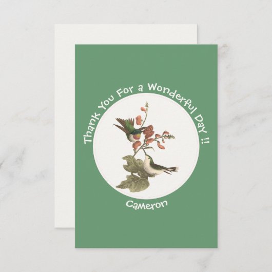 Ruby-throated Hummingbird, Birthday oder sonstiges Dankeskarte (Vorne/Hinten)