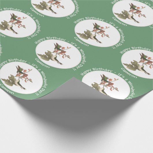 Ruby-throated Hummingbird, Birthday oder sonstiges Geschenkpapier (Ecke)