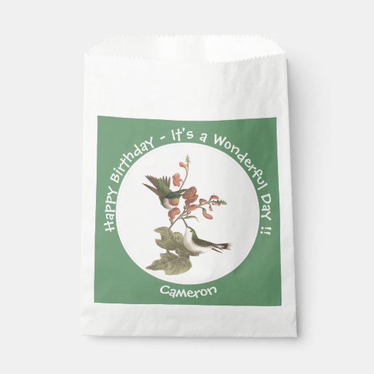 Ruby-throated Hummingbird, Birthday oder sonstiges Geschenktütchen (Vorderseite)