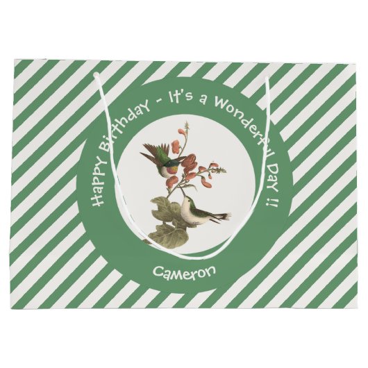 Ruby-throated Hummingbird, Birthday oder sonstiges Große Geschenktüte (Rückseite)