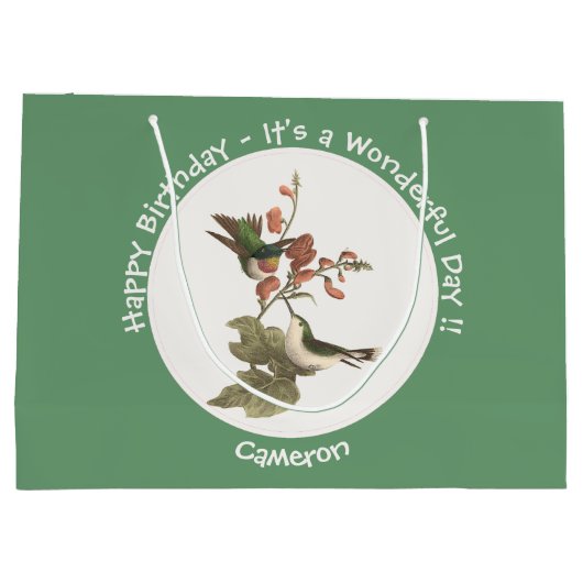 Ruby-throated Hummingbird, Birthday oder sonstiges Große Geschenktüte (Rückseite)