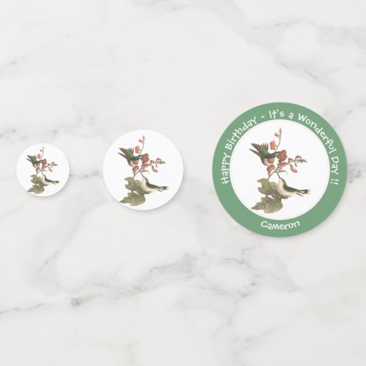 Ruby-throated Hummingbird, Birthday oder sonstiges Konfetti (Vorderseiten)