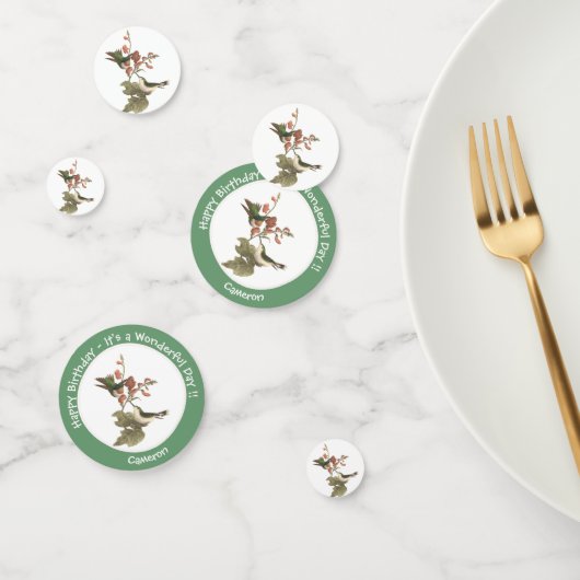 Ruby-throated Hummingbird, Birthday oder sonstiges Konfetti (Gruppe)