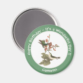 Ruby-throated Hummingbird, Birthday oder sonstiges Magnet (Vorderseite/Rückseite)