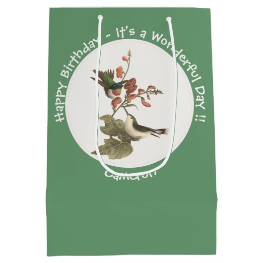 Ruby-throated Hummingbird, Birthday oder sonstiges Mittlere Geschenktüte (Rückseite)