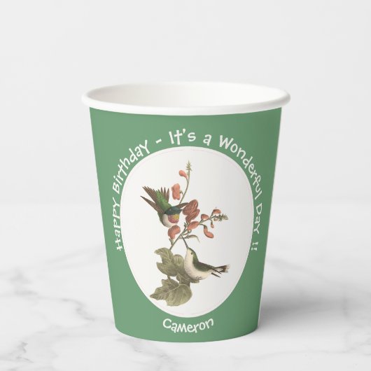 Ruby-throated Hummingbird, Birthday oder sonstiges Pappbecher (Rückseite)