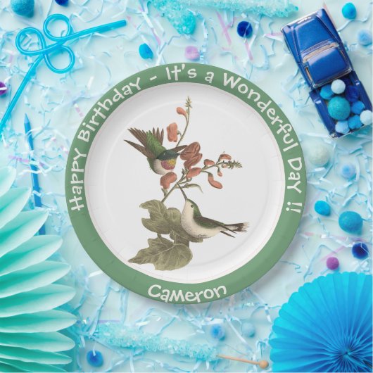 Ruby-throated Hummingbird, Birthday oder sonstiges Pappteller (Party)