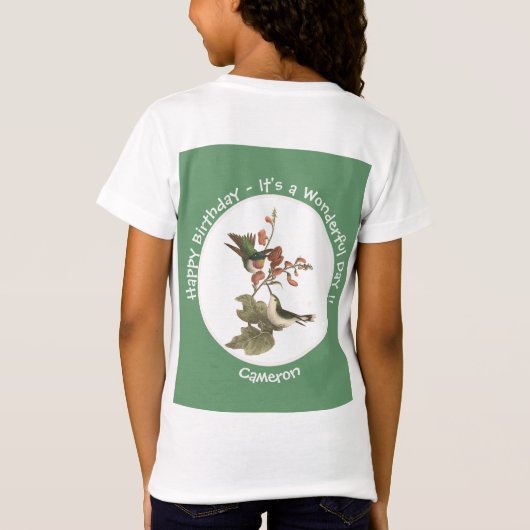 Ruby-throated Hummingbird, Birthday oder sonstiges T-Shirt (Rückseite)