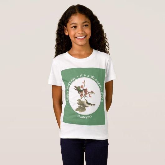Ruby-throated Hummingbird, Birthday oder sonstiges T-Shirt (Vorne ganz)