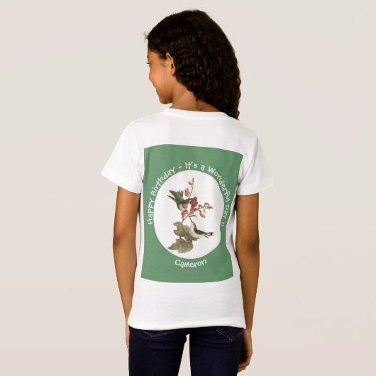 Ruby-throated Hummingbird, Birthday oder sonstiges T-Shirt (Schwarz voll)