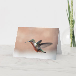 Ruby Throated Hummingbird Blank Note Card Karte