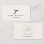 Ruby-throated Hummingbird Business Card Visitenkarte (Vorne/Hinten)