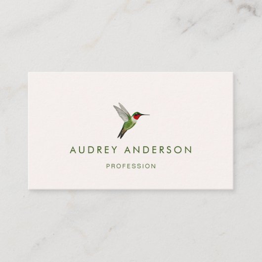 Ruby-throated Hummingbird Business Card Visitenkarte (Vorderseite)
