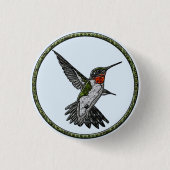 Ruby Throated Hummingbird Button (Vorderseite)