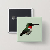 Ruby-throated Hummingbird Button (Vorne & Hinten)