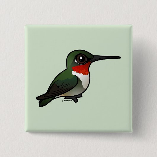 Ruby-throated Hummingbird Button (Vorderseite)