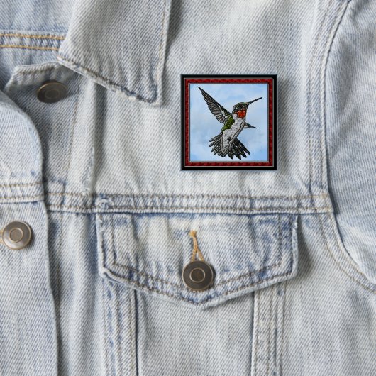 Ruby Throated Hummingbird Button (Beispiel)