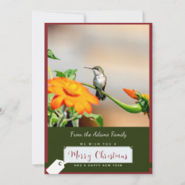 Ruby-throated hummingbird Christmas Card Feiertagskarte